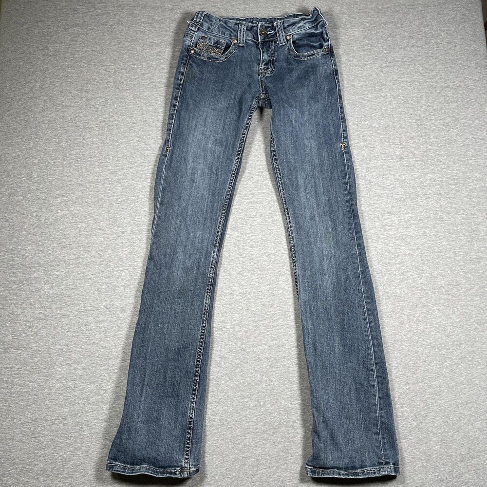 Cowgirl Tuff Co. Jeans Womens 26 Blue Bootcut Slim Embroidered Ranch Cowboy